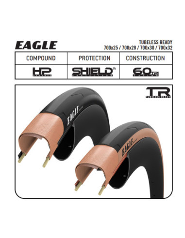  PNEU EAGLE 700X28 TLR PRETO CASTANHO