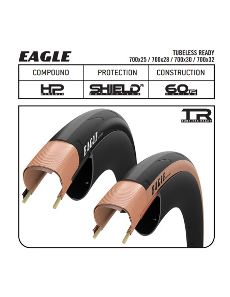  PNEU EAGLE 700X28 TLR PRETO CASTANHO