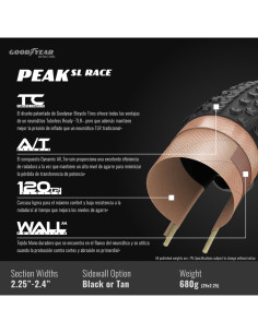 PNEU PEAK SL RACE 29X2,25 TLC PRETO CASTANHO 2