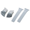 CONJUNTO FIVELA/CORREIA UNIVERSAL BRANCO/PRATA