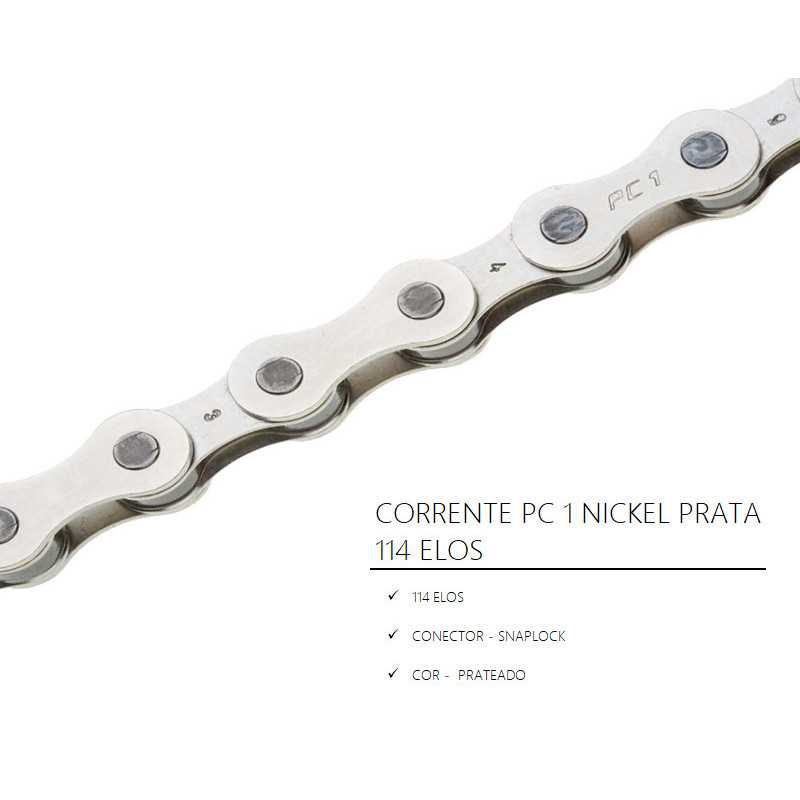 CORRENTE PC 1 NICKEL PRATA 114 ELOS