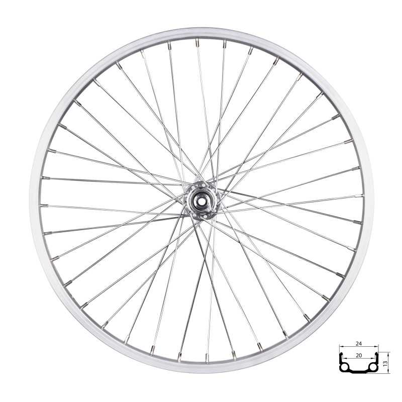 Roue avant RMX 20 argenté 406x20 moyeu F80428