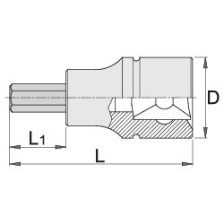 Chave hexagonal 3/8" 5