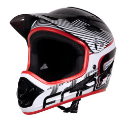 Capacete FORCE TIGER downhill preto-vermelho-branco