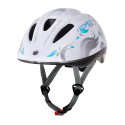 Child helmet FORCE FUN STRIPES WHITE-GREY-BLUE