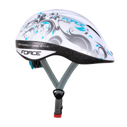 Casque enfant FORCE FUN STRIPES BLANC-GRIS-BLEU