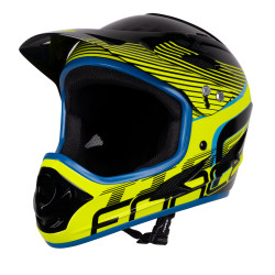 Capacete FORCE TIGER downhill preto-fluo-azul