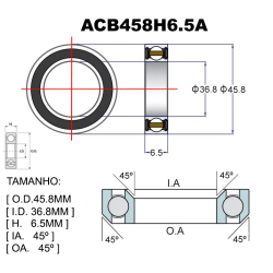 RODAMIENTOS PREMIUM ACB458H6.5A Ø45.8X36.8X6.5X45X45