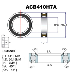 BEARINGS PREMIUM ACB410H7A 30.15X41X7X45X45 1-1/8"