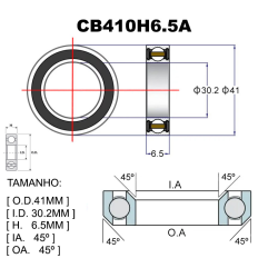 BEARINGS PREMIUM ACB410H6.5A 41.0X30.2X6.5X45X45 1-1/8"