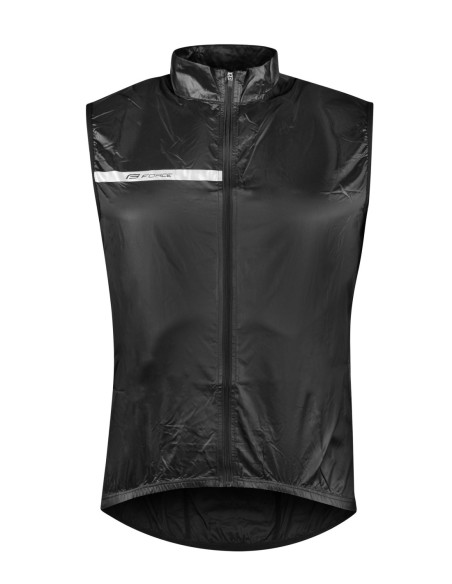 Cortavientos impermeable FORCE WINDPRO SIN MANGAS NEGRO