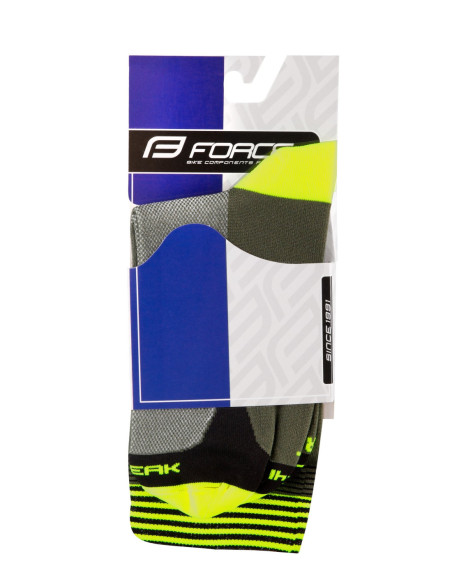  Meias de Compressão Force STREAK PRETO-AMARELO