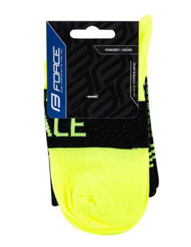  Meias FORCE TRACE PRETO-AMARELO