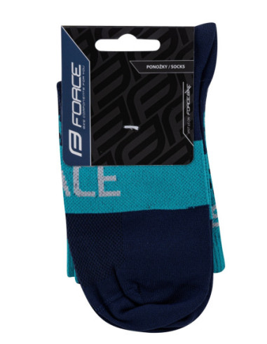  Meias FORCE TRACE AZUL CLARO-AZUL ESCURO