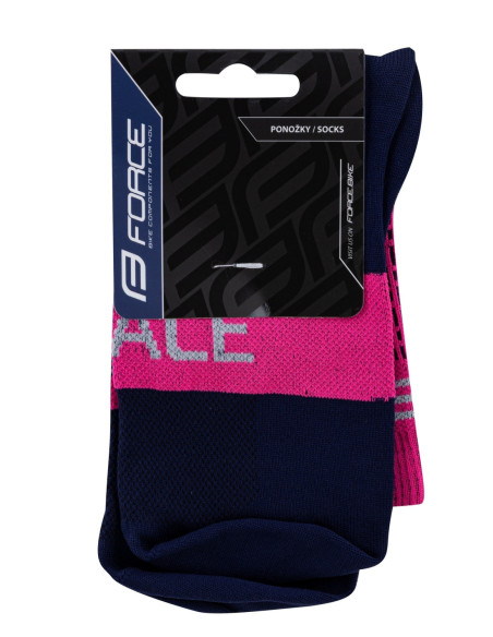  Meias FORCE TRACE ROSA-PRETO