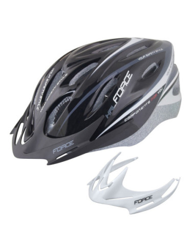  Capacete FORCE HAL PRETO-CINZA-BRANCO 902474