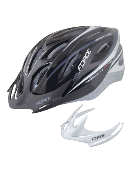  Capacete FORCE HAL PRETO-CINZA-BRANCO 902474