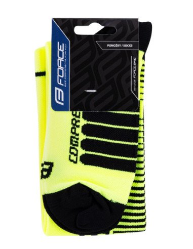  Meias de Compressão FORCE F AMARELO-PRETO