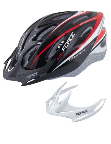  Capacete FORCE HAL PRETO-VERMELHO-BRANCO