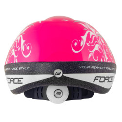 Child helmet FORCE FUN STRIPES PINK-WHITE-GRAY