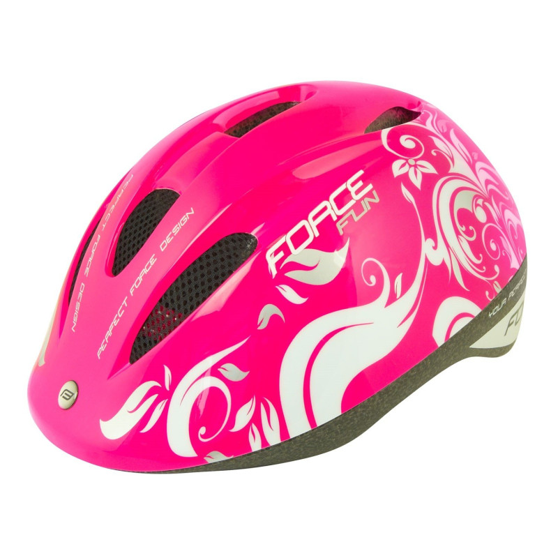 Child helmet FORCE FUN STRIPES PINK-WHITE-GRAY Child helmet FORCE FUN STRIPES PINK-WHITE-GRAY