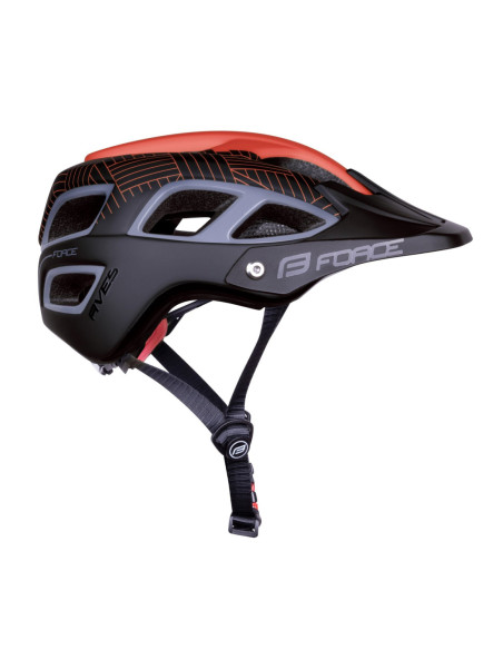  Capacete FORCE AVES MTB VERMELHO-PRETO