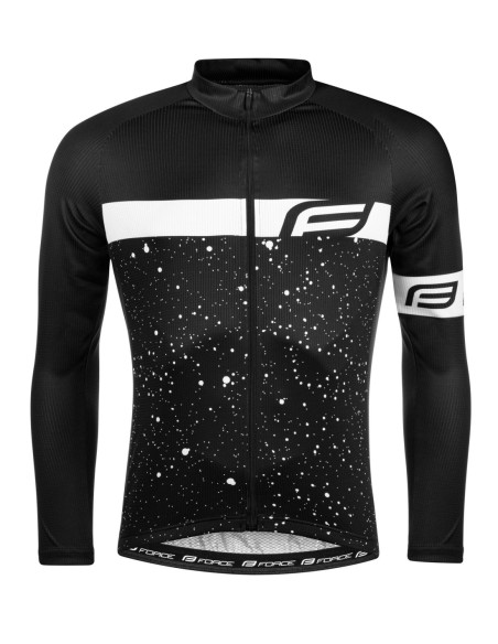 Jersey Manga Comprida FORCE SPRAY PRETO-BRANCO