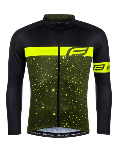  Jersey Manga Comprida FORCE SPRAY PRETO-AMARELO