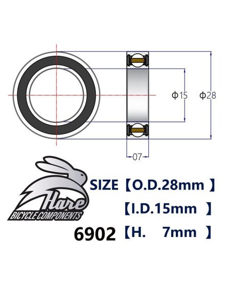 6902 Cerâmico HARE Rolamento 096