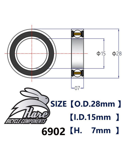 6902 Cerâmico HARE Rolamento 096
