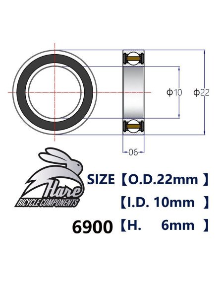 6900 Cerâmico HARE Rolamento