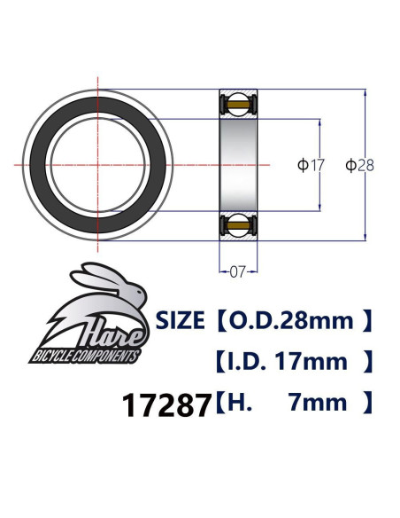 17287 Cerâmico HARE Rolamento