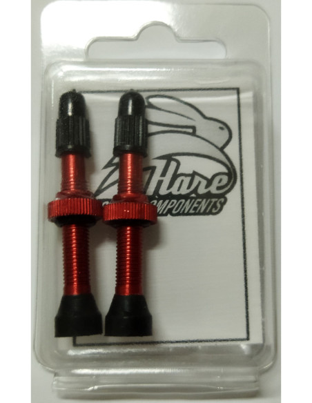Válvula Tubeless 34mm (par) Hare Bicycle Components VERMELHO