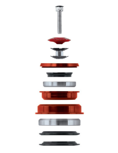  Caixa de direção TAPER 11/8" - 11/2" VERMELHO