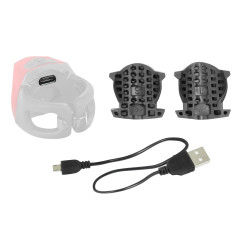 Rear light FORCE CRYSTAL 30LM, 3x LED, USB