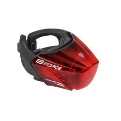 Rear light FORCE CRYSTAL 30LM, 3x LED, USB