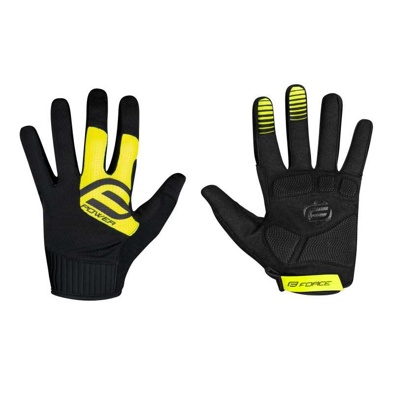 Gloves FORCE MTB POWER BLACK-YELLOW