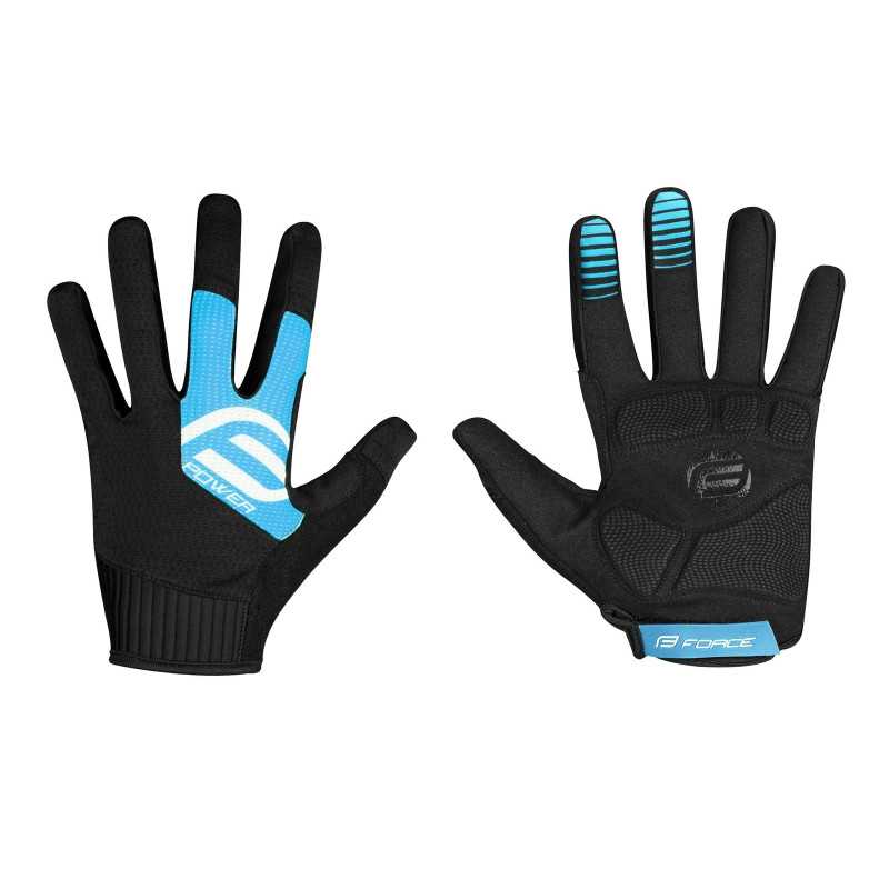 Guantes FORCE MTB POWER NEGRO-AZUL