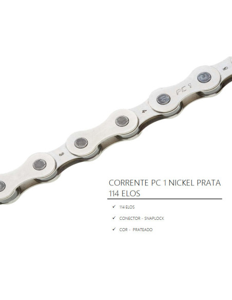 CORRENTE PC 1 NICKEL PRATA 114 ELOS