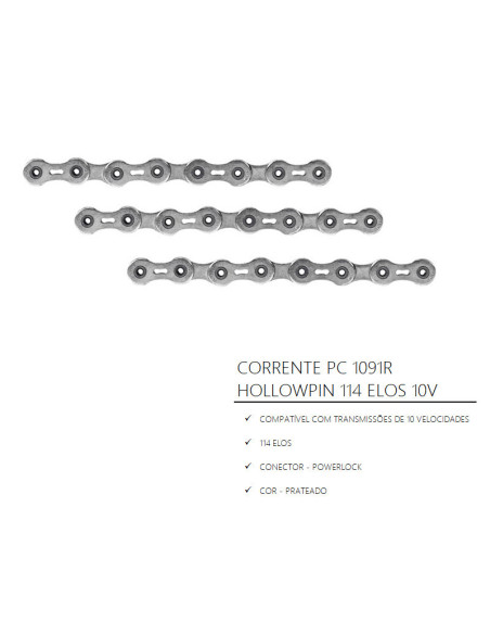 CORRENTE PC 1091R HOLLOWPIN 114 ELOS 10 VELOC.