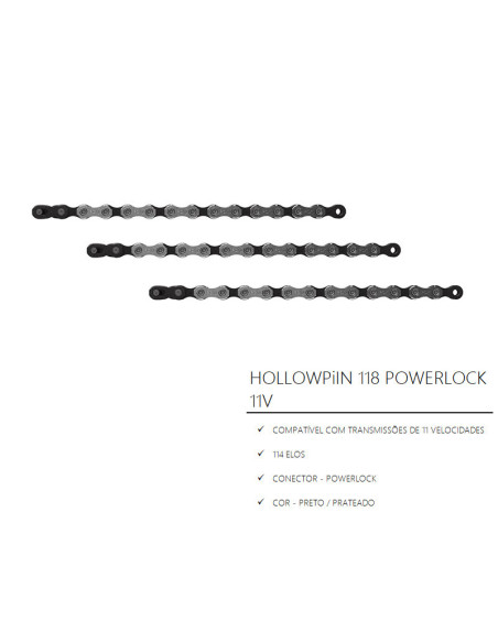 CORRENTE PC X1 HOLLOWPiIN 118 POWERLOCK 11 VELOC.