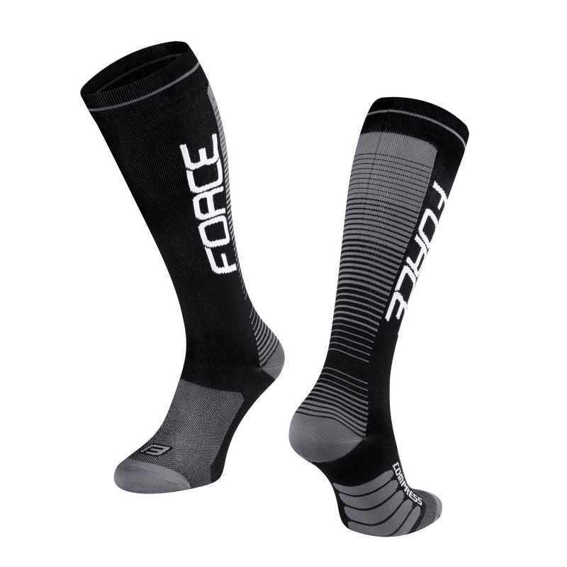 Calcetines de compresión FORCE F COMPRESS NEGRO Calcetines de compresión FORCE F COMPRESS NEGRO