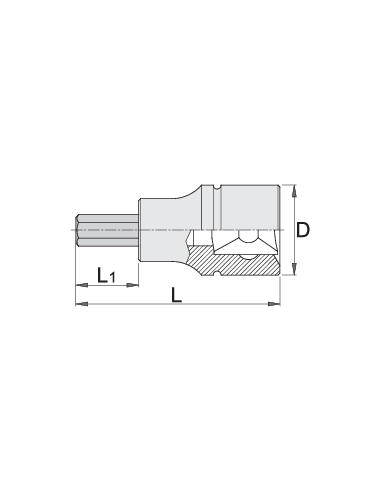  Chave hexagonal 3/8" 5