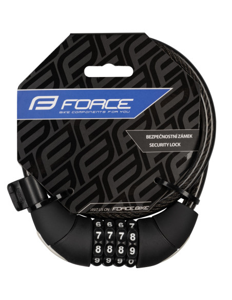  Cadeado Código espiral F LUX com suporte 85cm/10mm preto