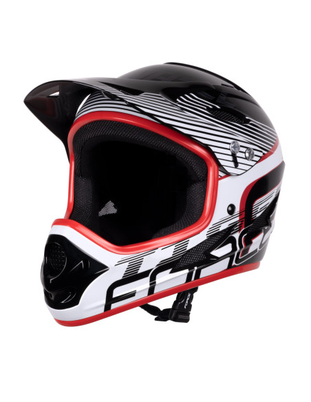 Capacete FORCE TIGER downhill preto-vermelho-branco