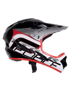 Capacete FORCE TIGER downhill preto-vermelho-branco 2