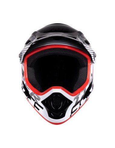  Capacete FORCE TIGER downhill preto-vermelho-branco