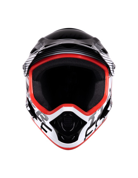  Capacete FORCE TIGER downhill preto-vermelho-branco