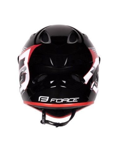  Capacete FORCE TIGER downhill preto-vermelho-branco