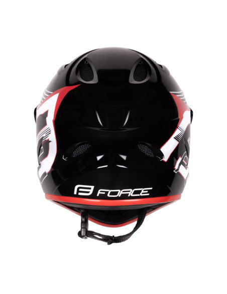  Capacete FORCE TIGER downhill preto-vermelho-branco